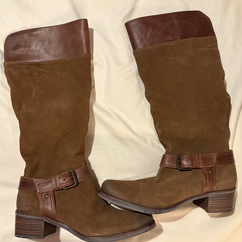 Matísse brown suede saddle boots with leather details